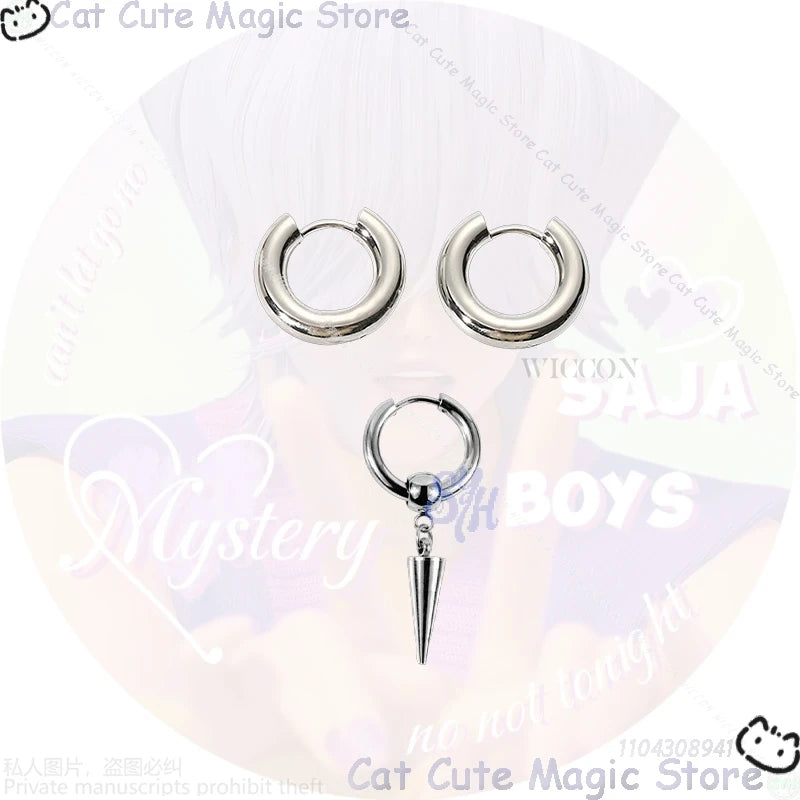 Kpop Demon Cosplay Saja Boys Mystery Hair Purple Gray Wig Heat Resistant Synthetic Hair Wigs + Wig Cap Halloween Carnival Party