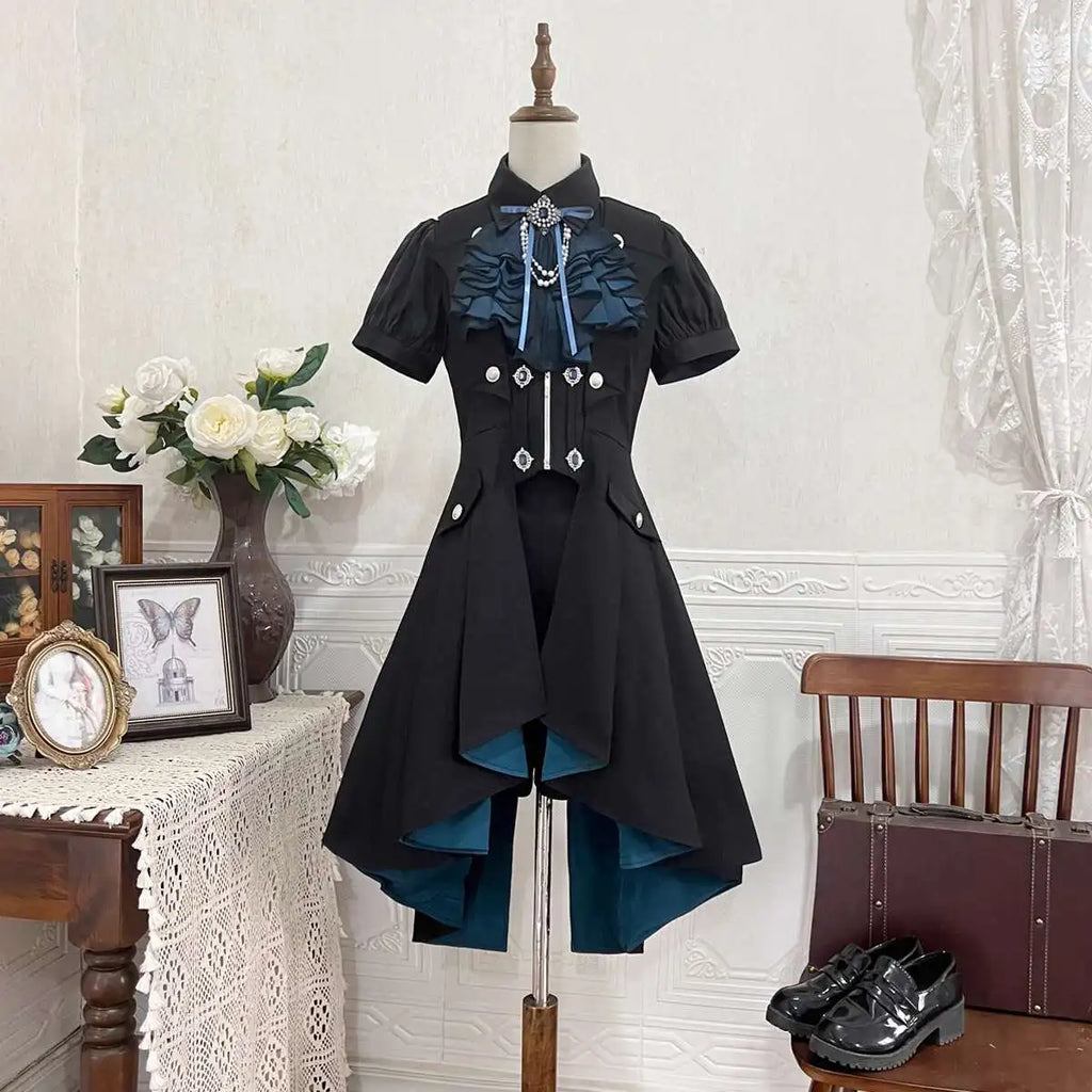 New Fiesta Carnival Halloween Cos Cosplay Deep Joy Dark Tune Prince Series Lolita Coat Dress Shorts Suit Tops Bow Tie
