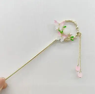 Ancient Chinese Style Hair Sticks Crystal Hairpin Chopsticks For Women Pearl Pendant Hair Clasp Forks Ancient Headpiece Gift