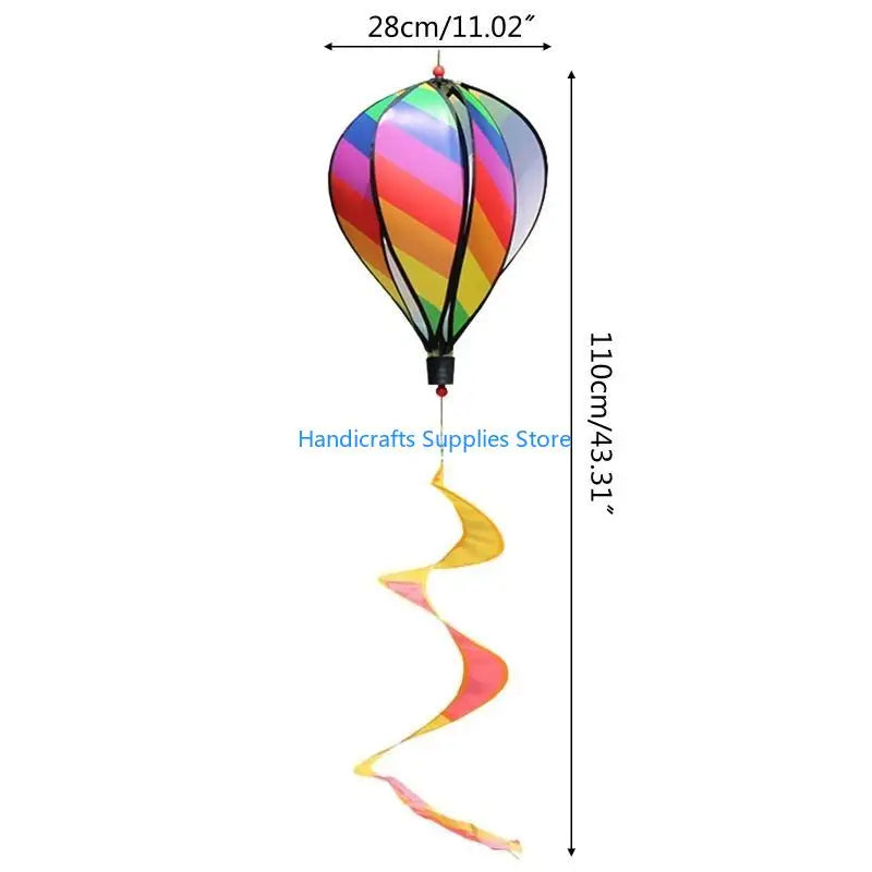 R1WA Hot Air Balloon Wind Spinner Rainbow Pinwheel Windsocks Windmill