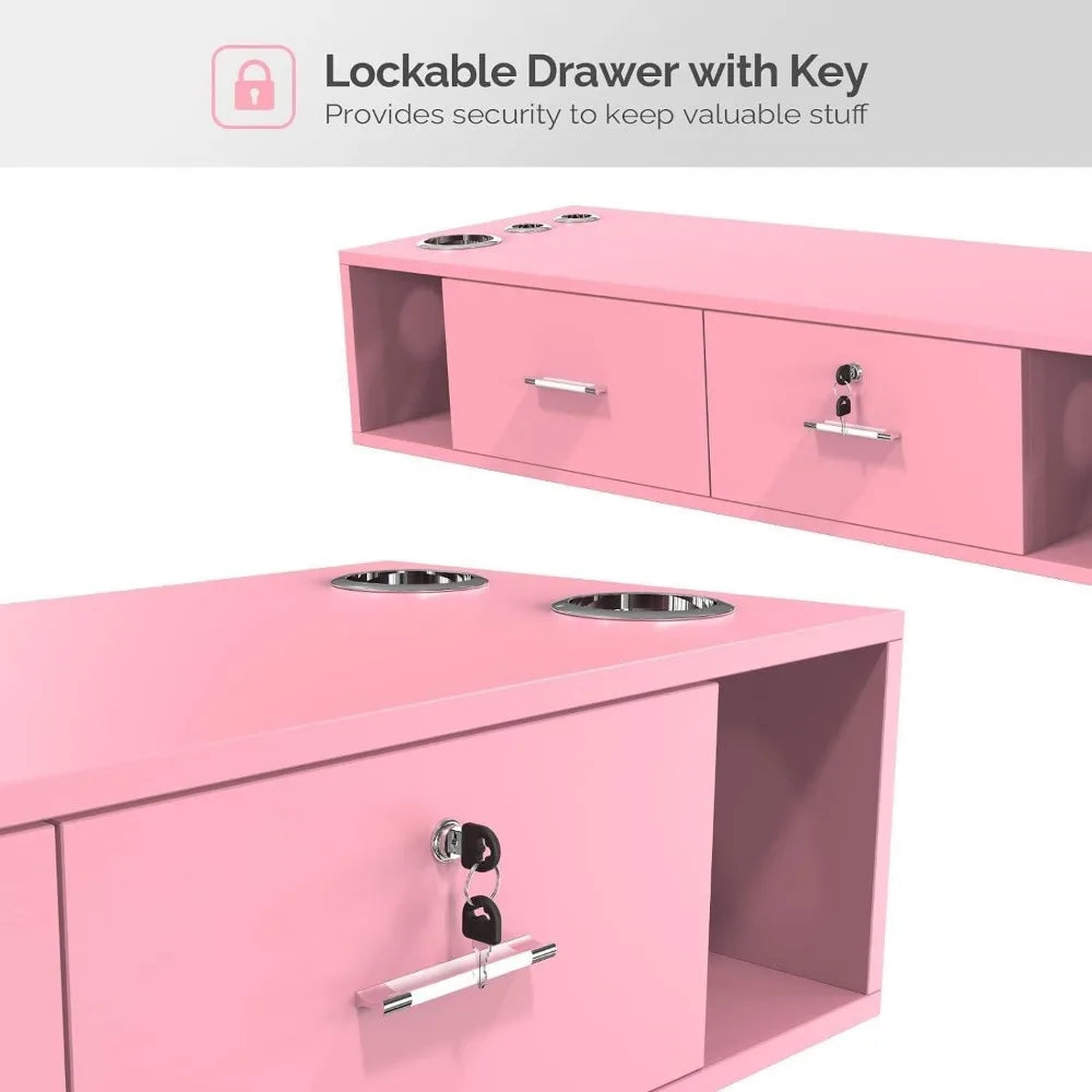 Wall-Mount Salon Station Barber Cabinet Equipment for Hair Stylist Beauty Table