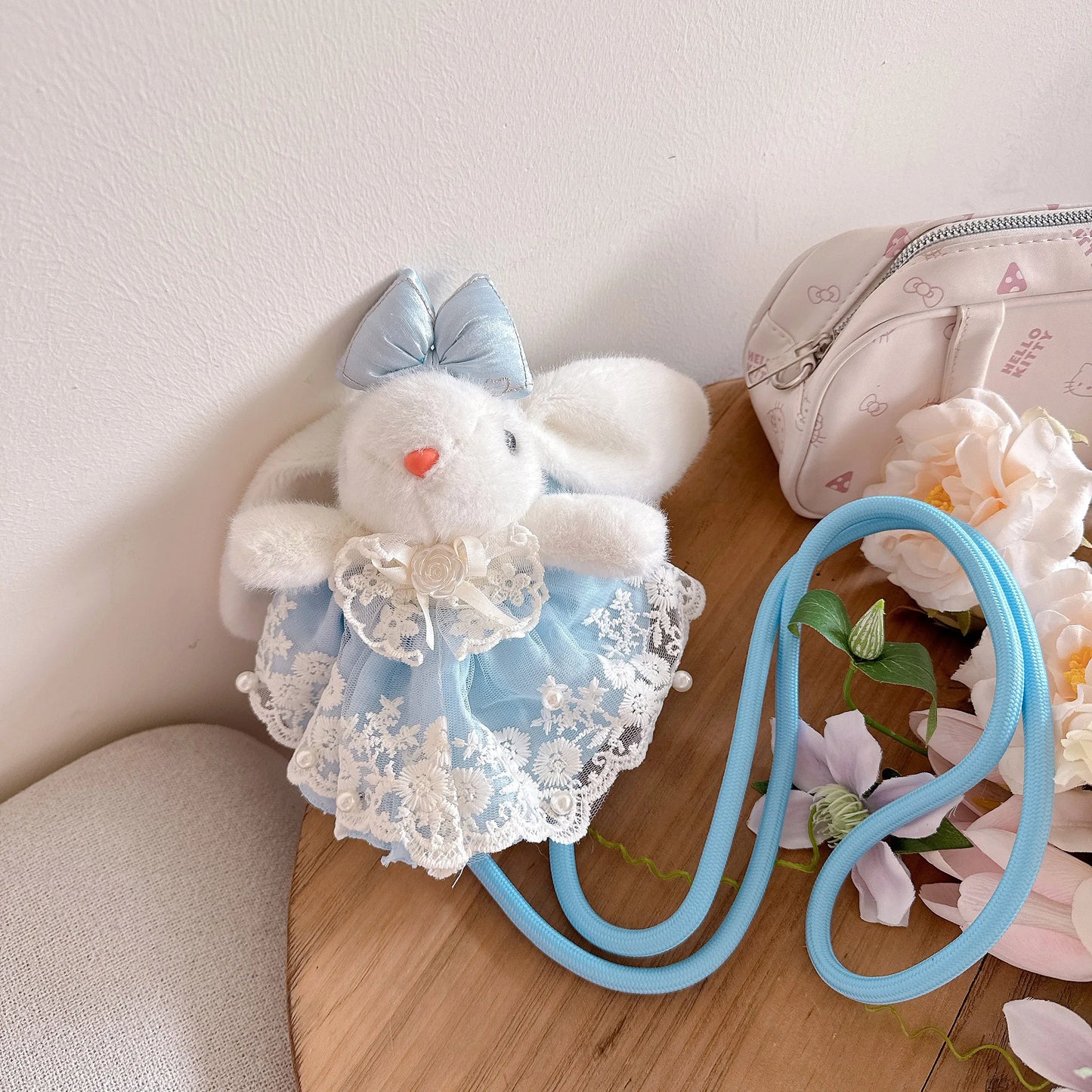 Hanging Ear Rabbit Doll Keychain Cartoon Plush Doll Bag Pendant Cute Animal Doll Accessories For Girl Women Christmas Gifts