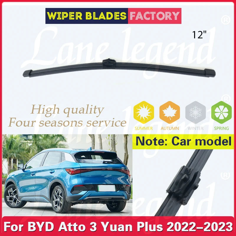 Car Rear Wiper Blade For BYD Atto 3 Yuan Plus 2022 - 2023 Windshield Windscreen Clean Tailgate Window Car Rain Brush 12"