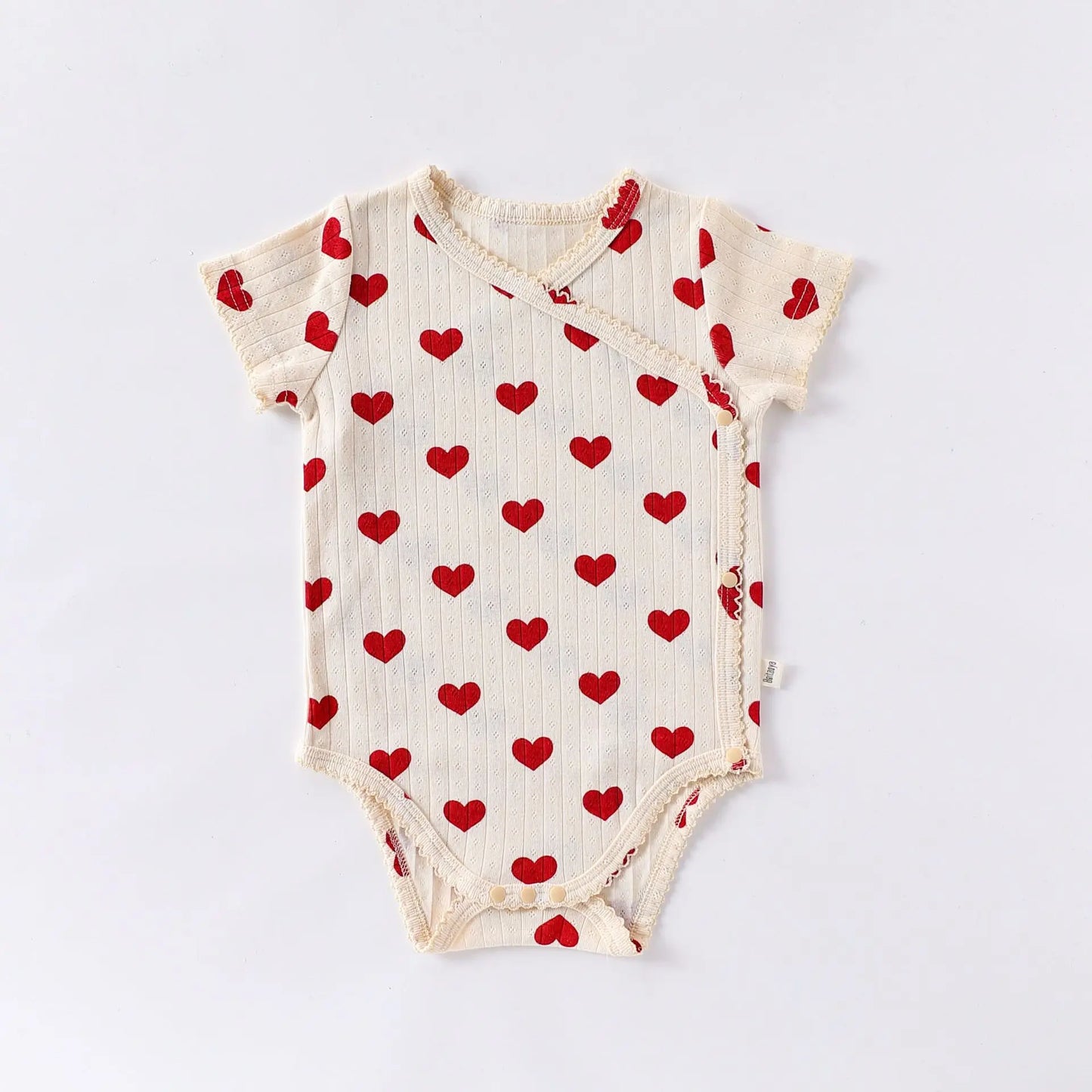 0-24M Heart Print Baby Girl Romper Summer Newborn Kid Clothes Short Sleeve 100% Cotton Baby Bodysuit Cute Sweet Outfit