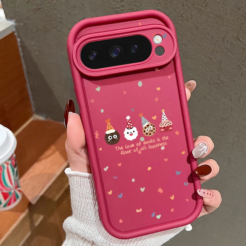 Christmas Elements Soft TPU Case For Google Pixel 8A 8 Pro 9 Pro XL 7A Shockproof Candy Color Silicone Phone Cover For Pixel 8 9