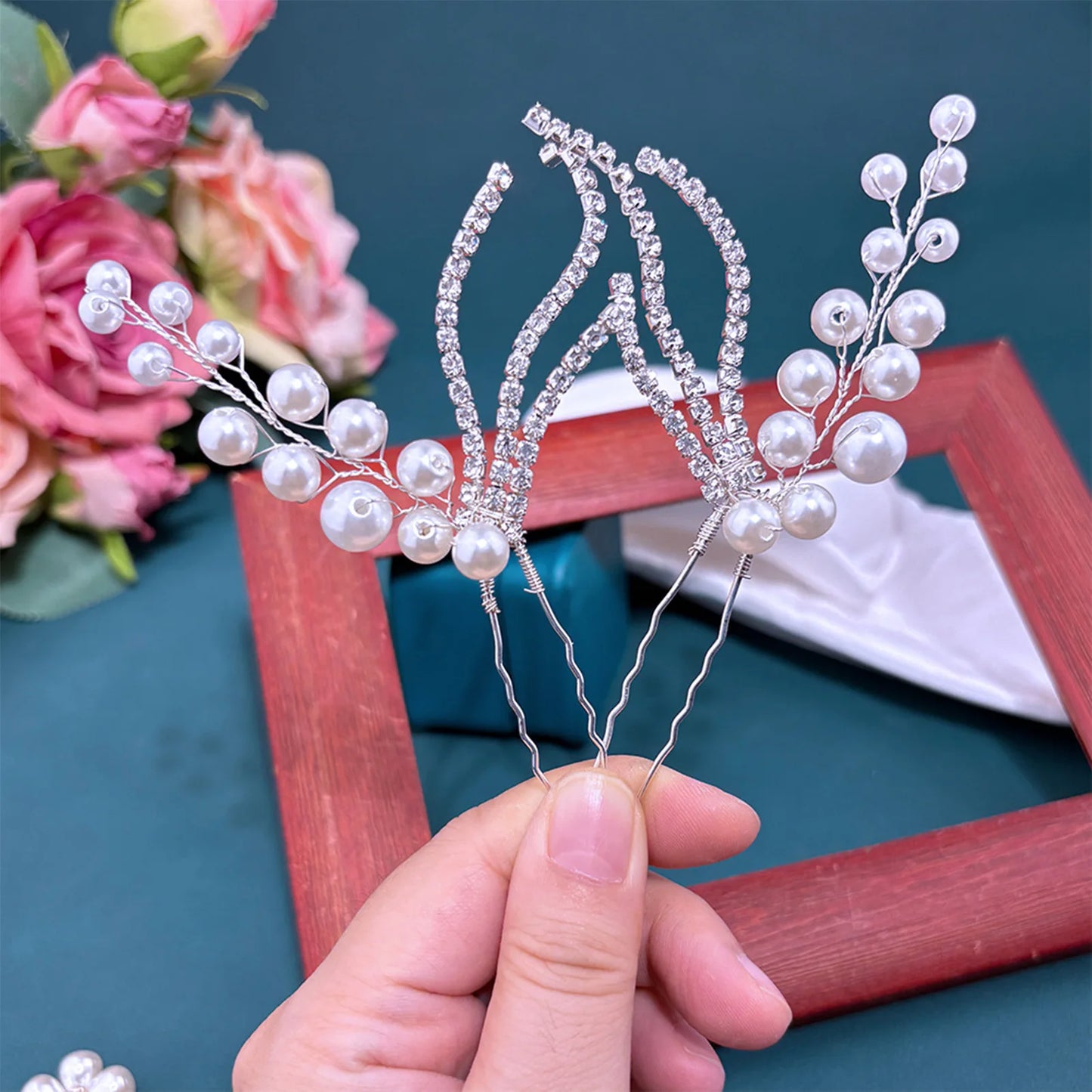 Woman Elegant Pearl U Shape Hair Stick Wedding Hairpins Bridal Headwear Hairstyle Tool Tools Bridal Tiara Hair Accessories