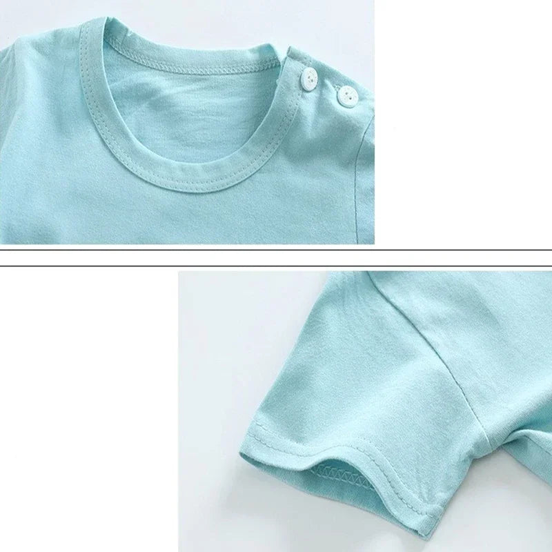 Kid Boy Summer Short Sleeves Tees+Stripe Shorts 2-piece Clothes Set Cartoon Zebra Print Soft Cotton Sports Casual Suit 1-6 Years