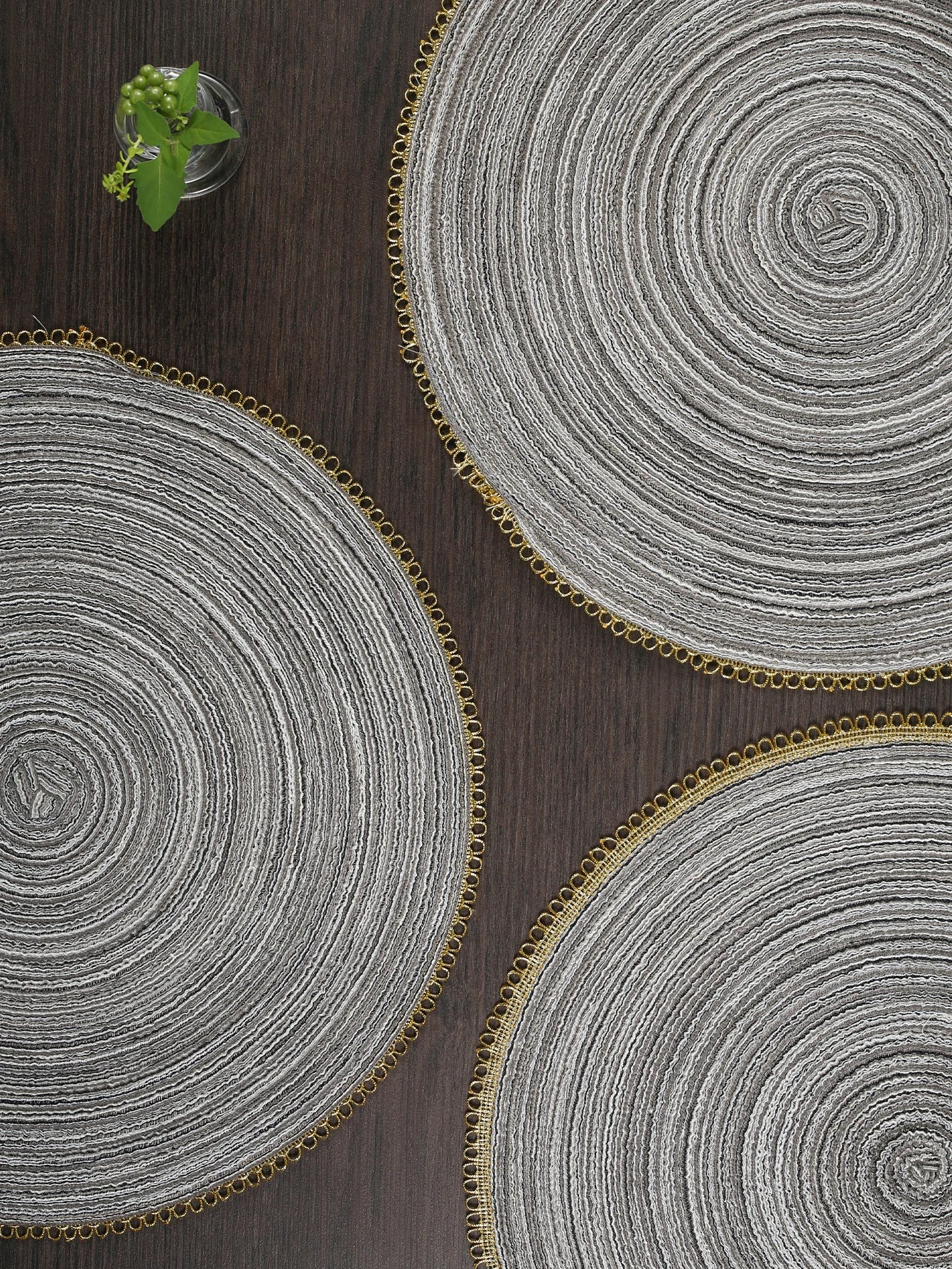 1pcs Christmas Round Kitchen Durable Insulated Mat High Quality Polyester Placemat Washable Table Mats for Dining Table