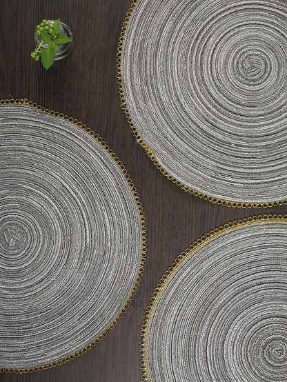 1pcs Christmas Round Kitchen Durable Insulated Mat High Quality Polyester Placemat Washable Table Mats for Dining Table