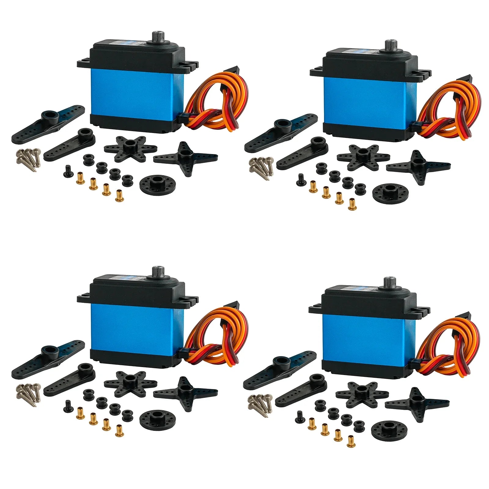 4X 15KG Carbon Brush Motor Standard Digital Servo Metal Gear Waterproof For 1/8 1/10 1/12 Scale Drift Car Crawler 180/270 Degree