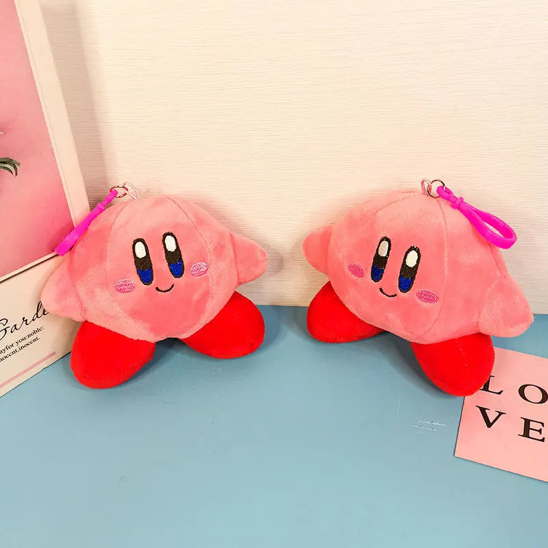 10pcs/lot Star Kirby Stuffed Toys Kawaii Cute Plush Keychains 11cm Pendant Keyring Dolls Bag Hangings Christmas Birthday Gift