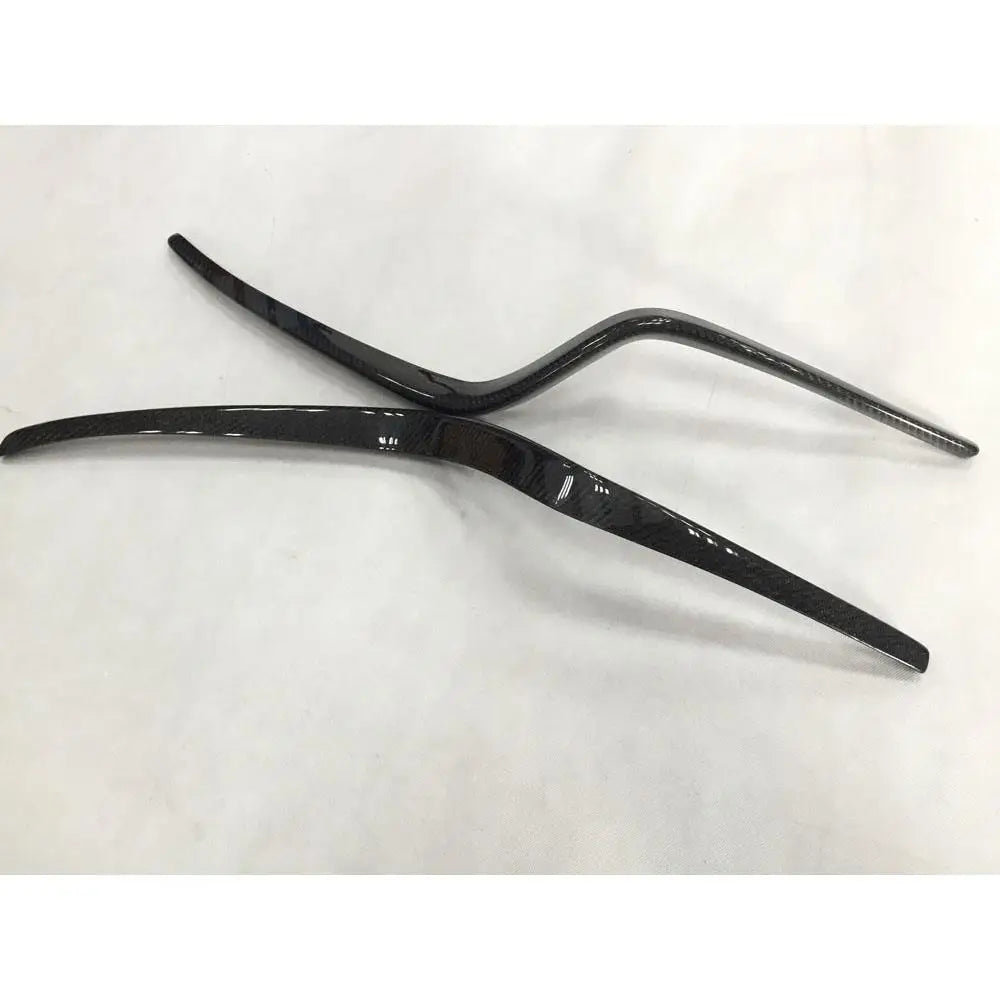 2PCS Carbon Fiber Front Bumper Molding Garnish Panel Trim Decoration Air Knife Strips For Porsche Macan 2014-2017 FRP Exterior