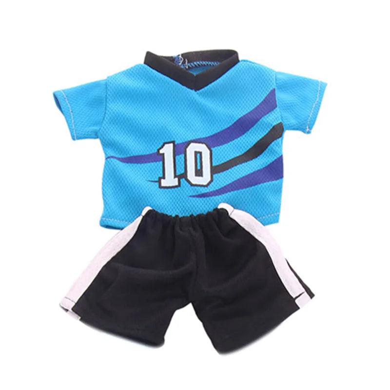 Blue Sportswear Doll Clothes Basketball Gym Shoes For 18inch American Doll 43Cm Reborn Baby items & Logan Boy Dolls Accessories