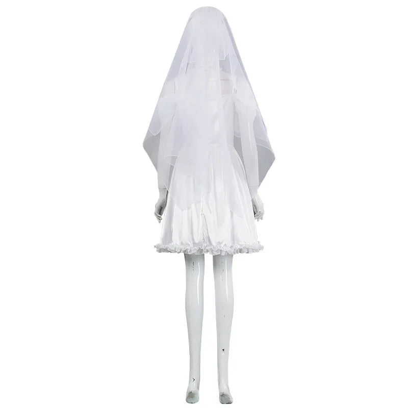 2025 Halloween Corpse Emily Cosplay Costume Bride White Wedding Dress Carnival Horror Party Bride Emily's Dressing Up