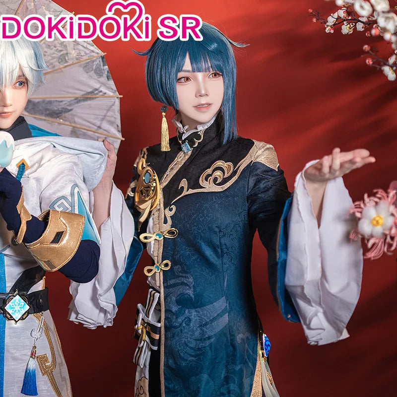 IN STOCK Xingqiu Cosplay Game Genshin Impact Cosplay Costume DokiDoki-SR Xing Qiu Genshin Impact Cosplay Halloween