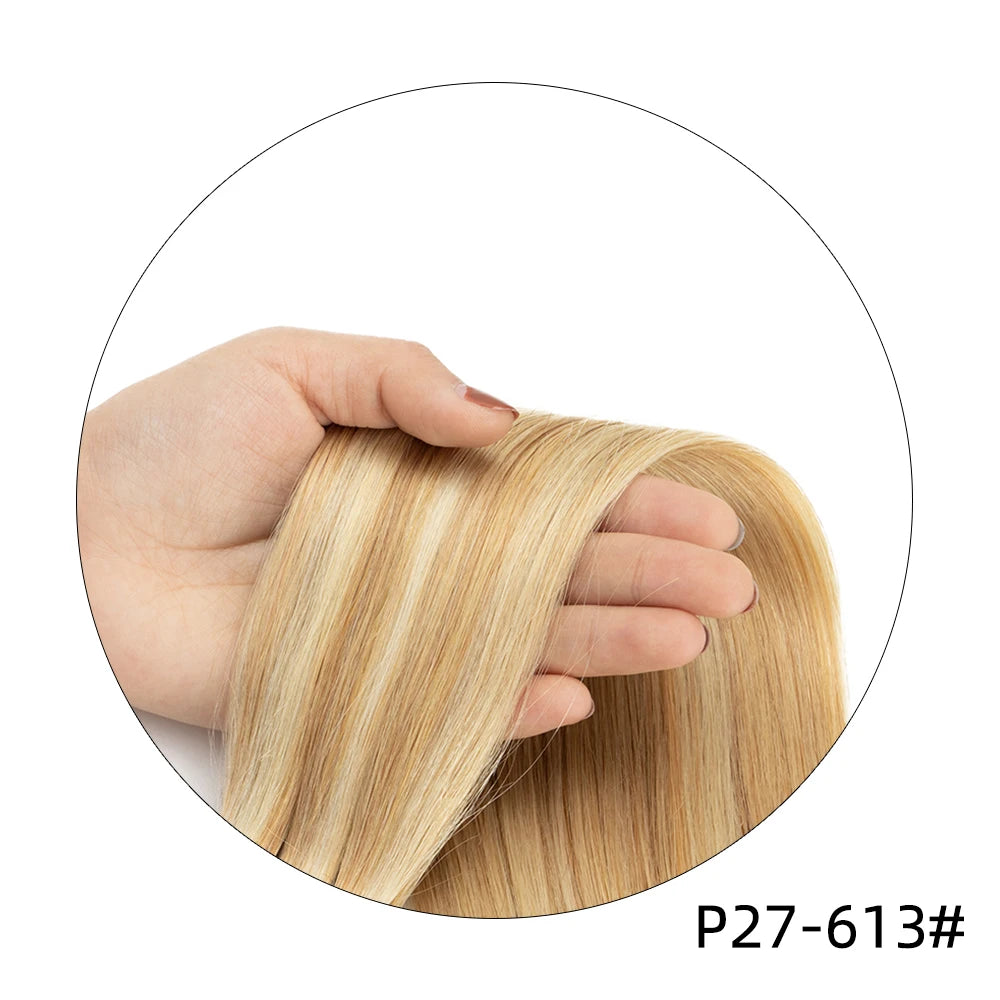 isheeny 140-240G Blonde Brazilian Machine Remy Straight Clip In Human Hair Extensions Full Head 6pcs/set 14-24 Inch Volume Hair