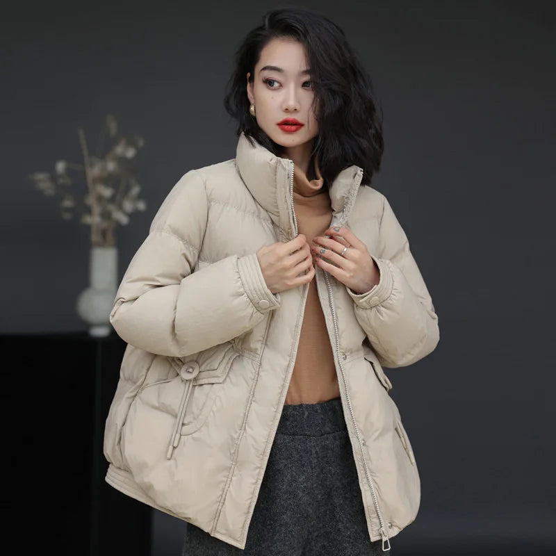 Women's Models Autumn Winter Tops Jacket Down Coat Duck Short Zipper Thickened Personalized Simple Comfortable Niche Versatile