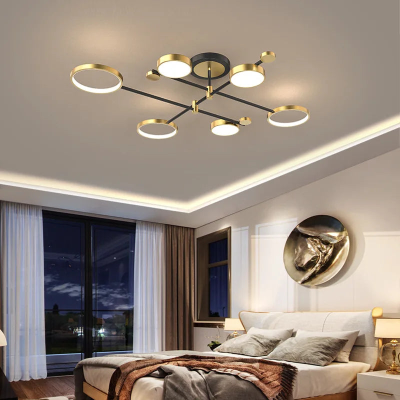 Nordic Minimalist LED Ceiling Light Creative for Living Room Bedroom Decoration Aluminum Fashion Art Lighting Fixtures Lustre
