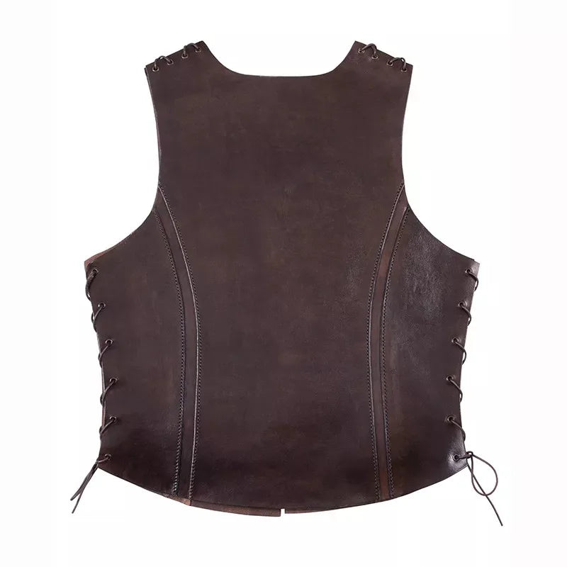 Medieval Viking Knight Pirate Cosplay Costume PU Leather Body Chest Armor Vest Larp Outfit Jerkin Coat Men Breastplate Cuirass