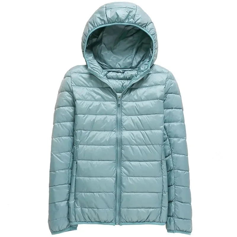 New Women Thin Down Jacket White Duck Down Ultralight Jackets Autumn Winter Puffer Jacket Warm Coats Portable Female Outwear