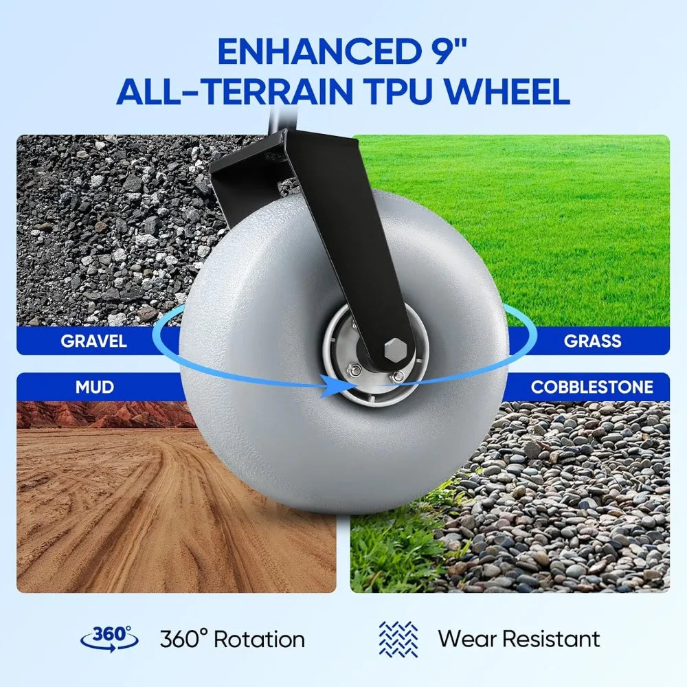 Beach Wagon, with Big Wheels for Sand, 260L Extra Large Beach Cart with 9" All-Terrain Balloon Wheels, Heavy Duty Folding Wagon