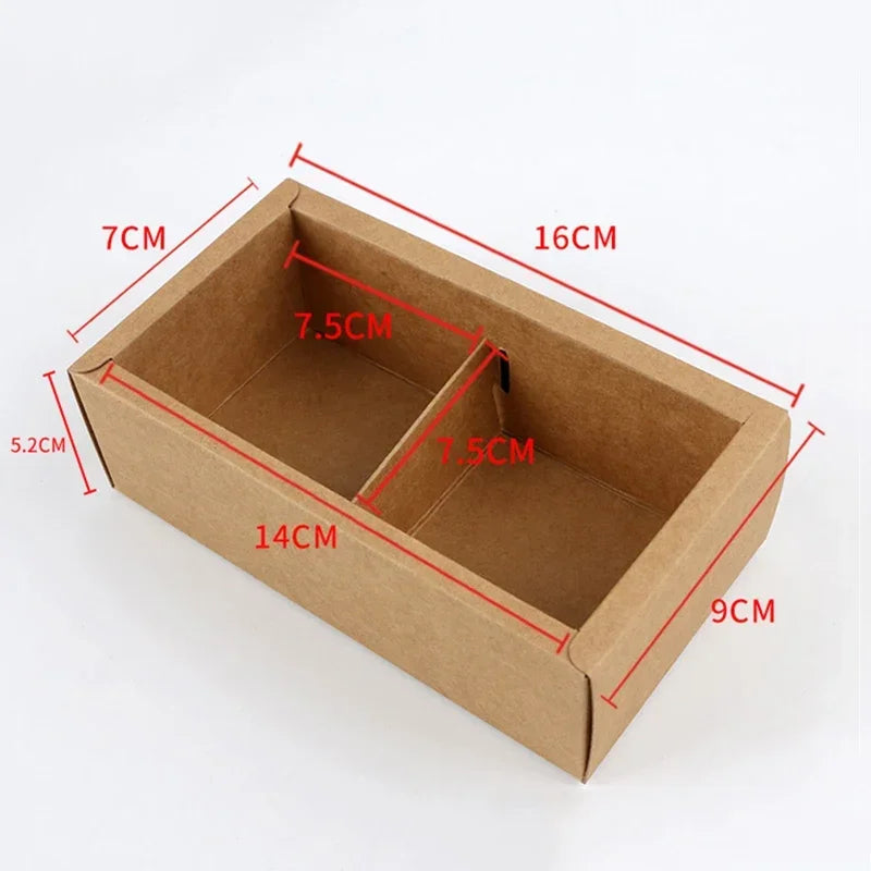 10Pcs 2 Grid Mooncake Boxes Clear Window Cardboard Gift Box Egg Yolk Crisp Cookies Candy Cake Box Birthday Christmas Party Favor