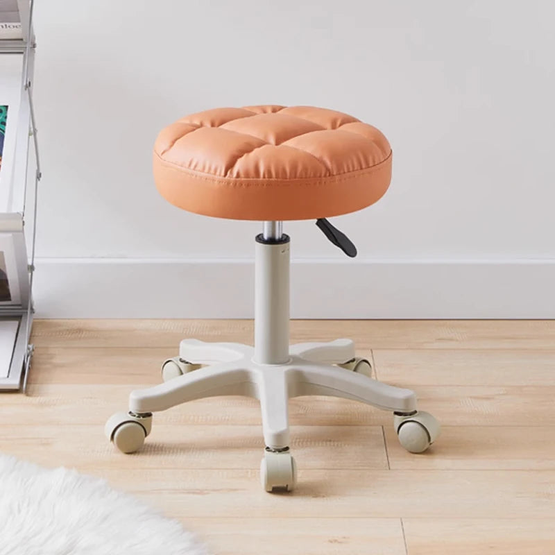 Beauty Salon Washing Chair Black  Chairs Hair Stylist Swivel Faux Leather Rolling Stool with Wheels Soft