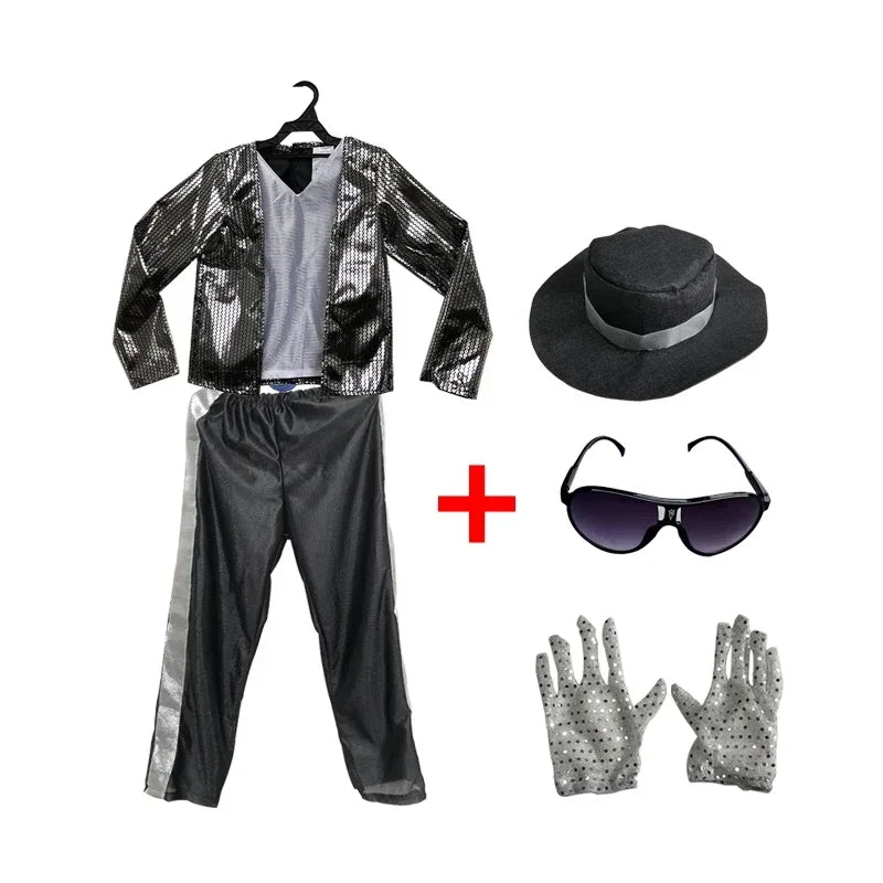 MJ Michael Jackson Coat Jacket Glove Children Kids Party Cosplay Costume Clothing Children Cos Sets birthday gift
