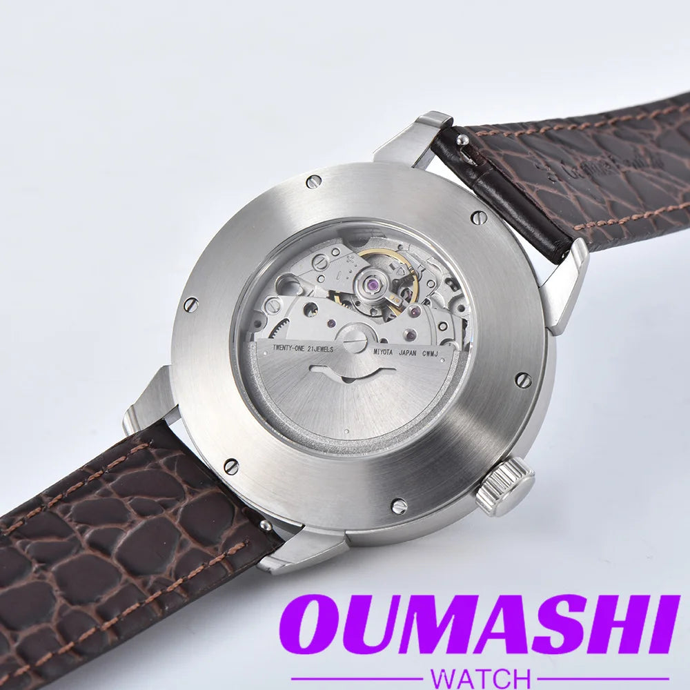 MIYOTA8215 custom watches men 42mm Automatic mechanical movement 316L stainless steel case Green Glow men's luxury BLUE watch
