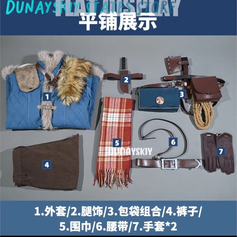 Lies of P: Overture Male lead P Cosplay Costume Coat pants belt props accessories scarf set Halloween party new fashion uniform