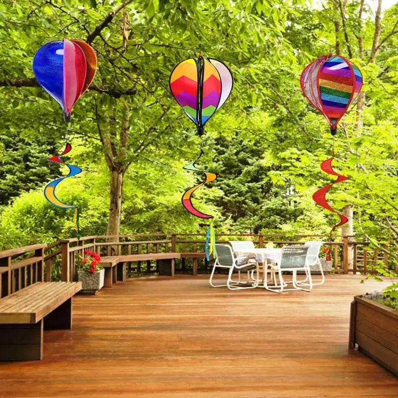 Hot Air Balloon Decor 3X Hot Air Balloon Windmill Outdoor Decoration Windsock Ornament For Holiday Garden Patio Wedding
