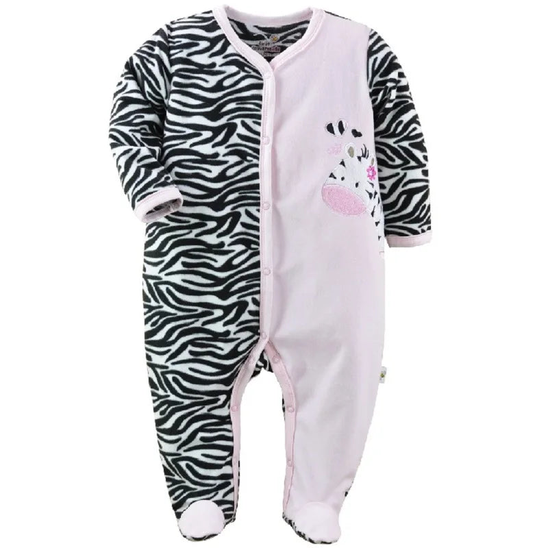 Fleece Baby One-Piece Romper With Footies bodysuits newborn sleepwear girl jumpsuit boy pajamas overalls cotton clothes