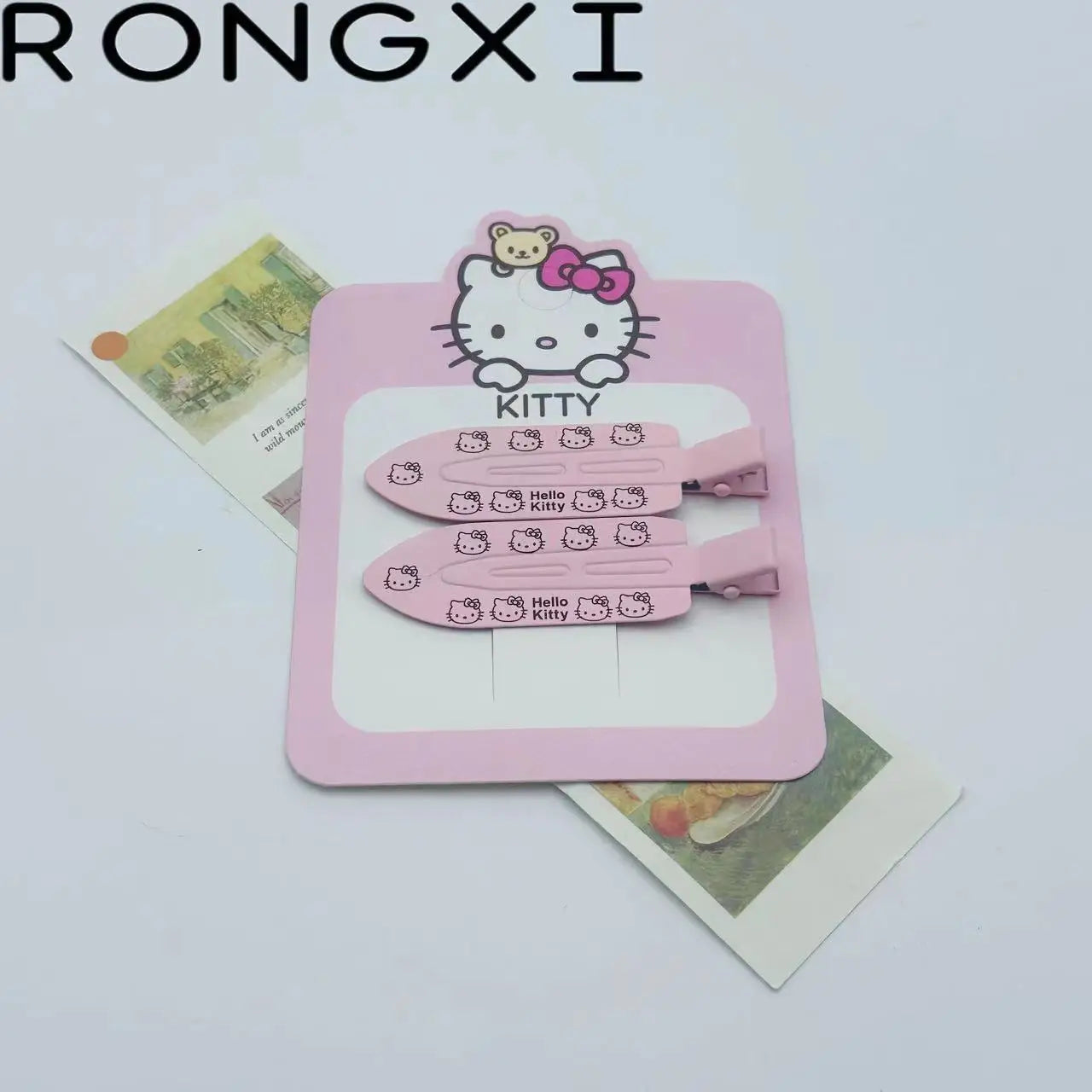 2pcs Hello Kitty Seamless Hairpin Cute Cartoon Sanrio BB Hair Clip Accessories Girl Headwear Bangs Clip Sweet HairClips Gifts