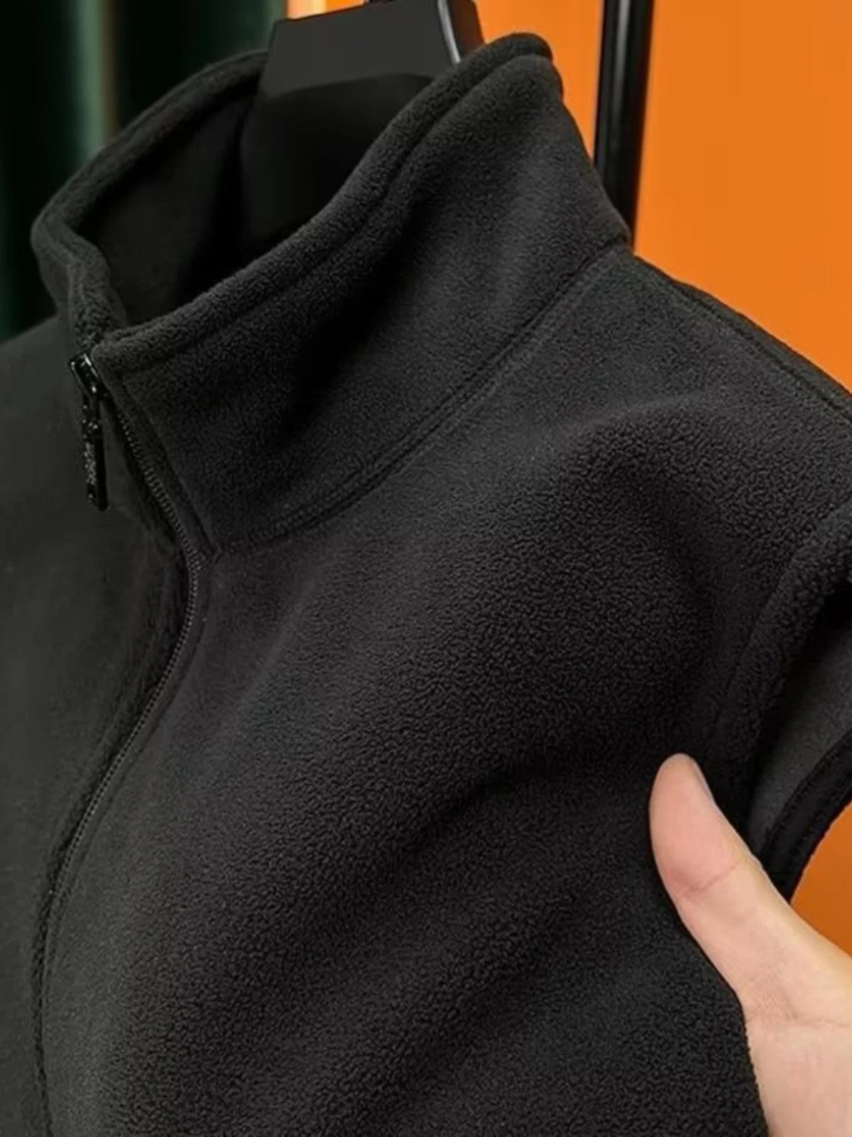 Thiened Fce Zipper Svel Outerwear Jaet Men's Autumn Winter Stand Vest Youth ular Basic Mass Non-iron Treat...
