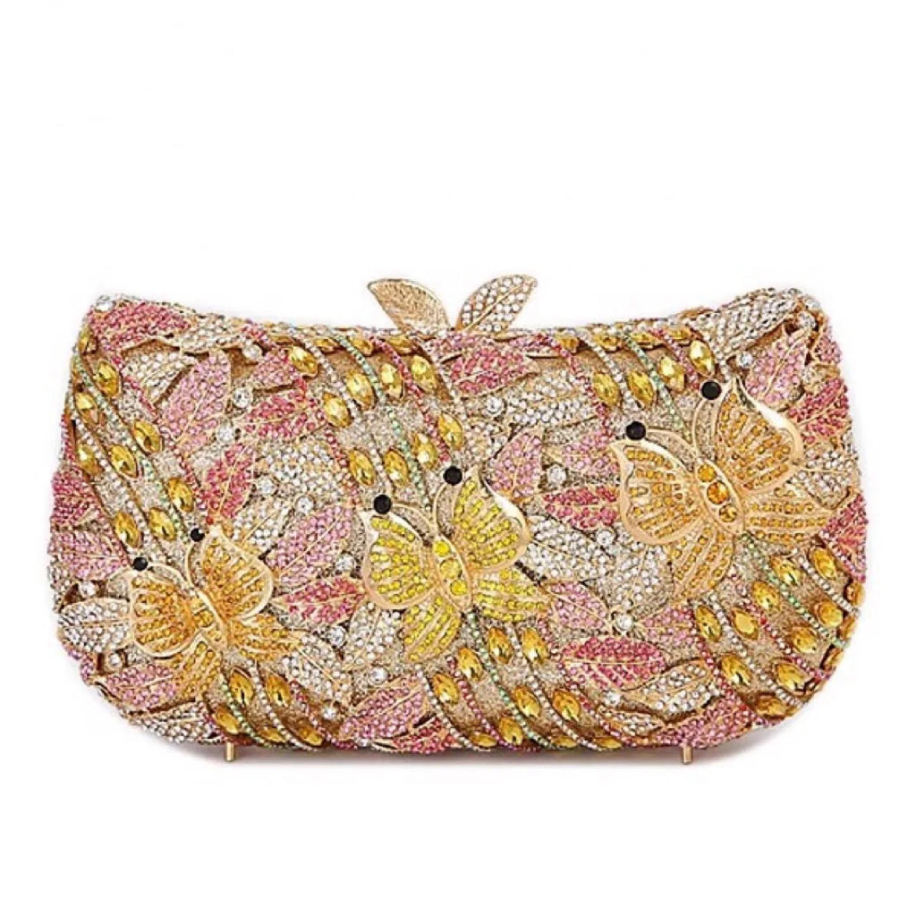 Hollow Out Women Evening Bag Gold Crystal Banquet Handbag Luxury Diamond Clutch Purse Wedding Bride Bags Elegant Dinner Bag