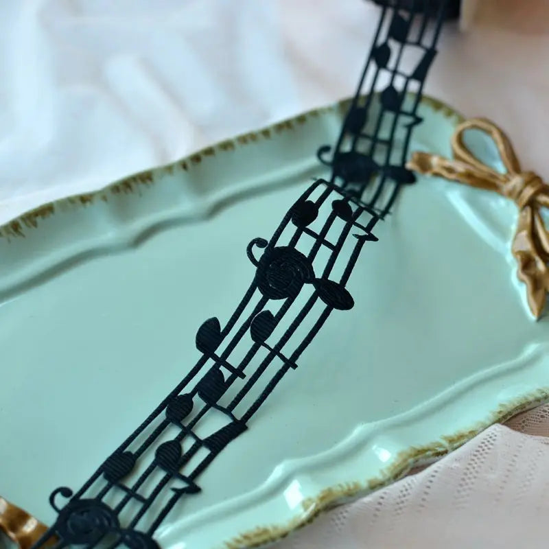 3Y/lot Music Handmade Cotton Ribbon Lace For Christmas Decoration DIY Sewing Fabric 3CM Wide