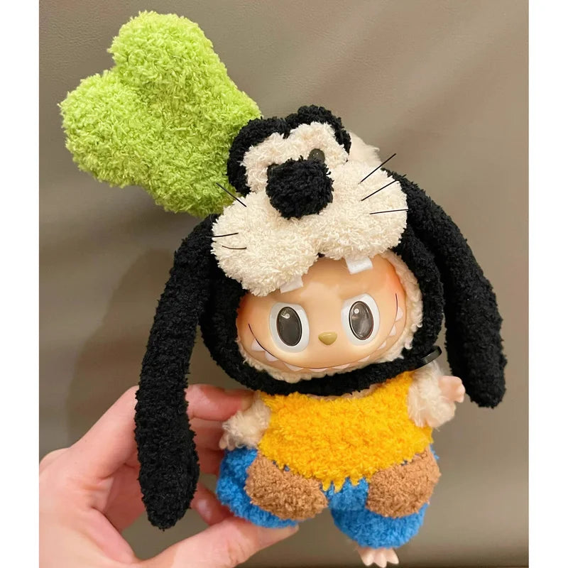 Disney Labubu Only clothes Baby Dressed For Archangel Zimomo Goof Bruto Donald Duck Clothes Vinyl Suit Sitting Doll Clothes Gift