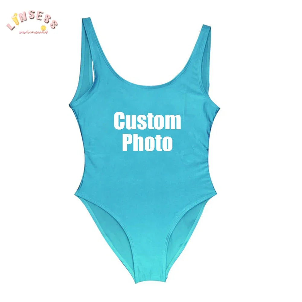 Custom Bride Swimsuit with Face Personalized Photo Brides Swimwear, Bachelorette Party Swimsuits,Birthday/Anniversary/