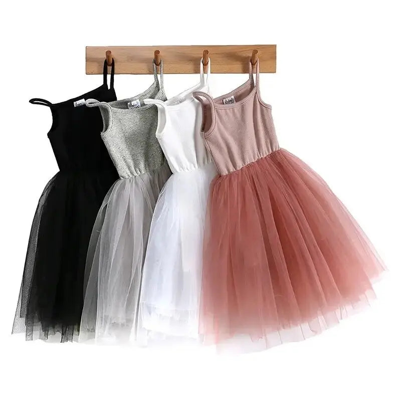 White Lace Cute Girl Princess Dress Fluffy Cake Dress For Girls Kids Wedding Party Birthday Tutu Gown Summer Sleeveless Vestidos