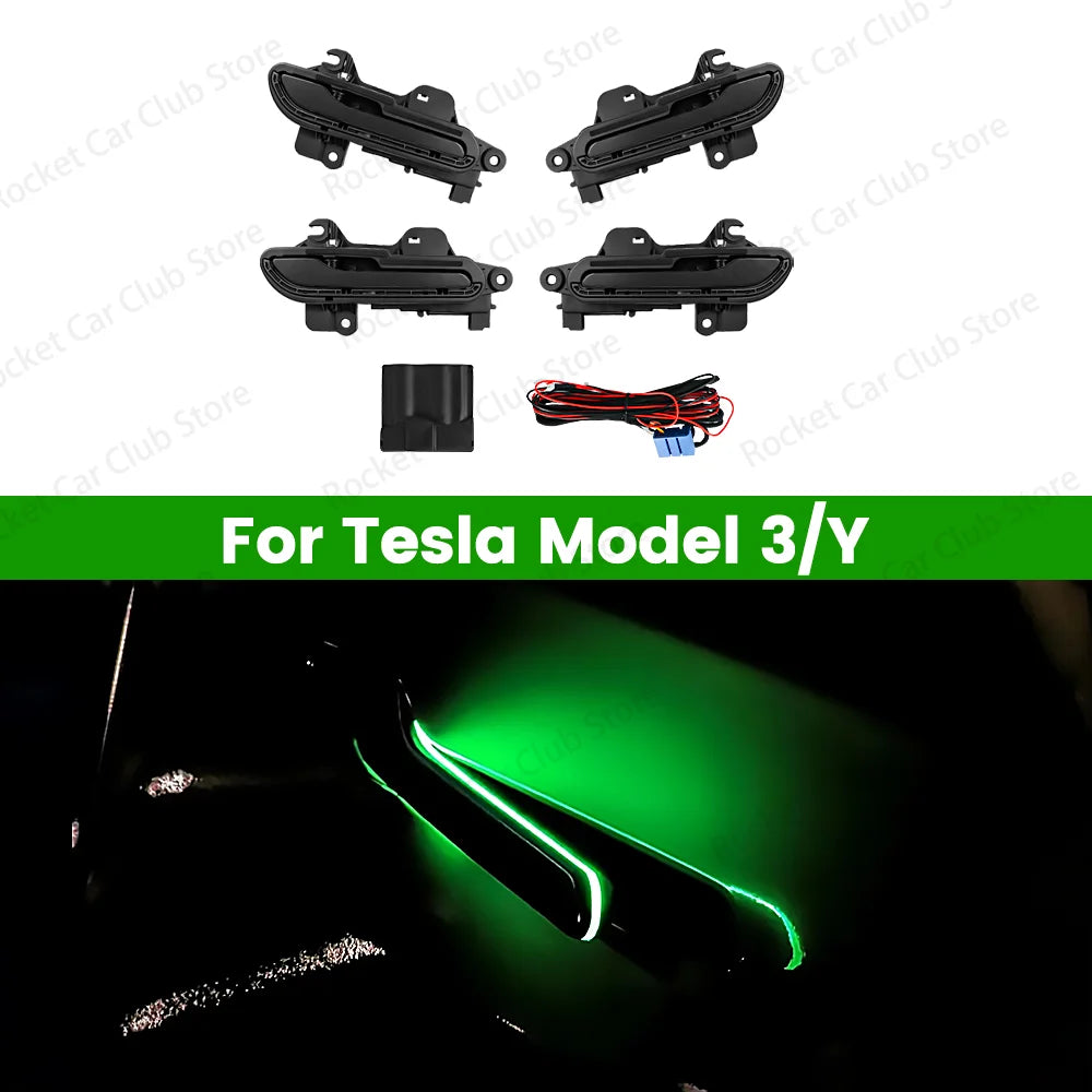 For Tesla Model 3 Y Car Highland The Latest Waterproof Four Door light For 2025 Four Door Electric Illuminated Handle LED Lights