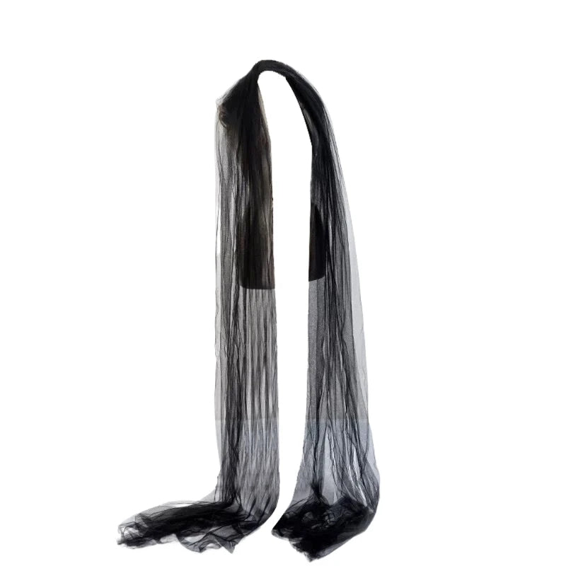 Bridal Neckerchief Cathedral Long Bridal Scarves Simple Wedding Ceremony Scarf for Brides and Gala Evenings