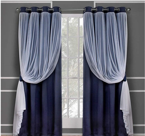 Velura™ – Double Layer Lace-Trim Blackout Curtain