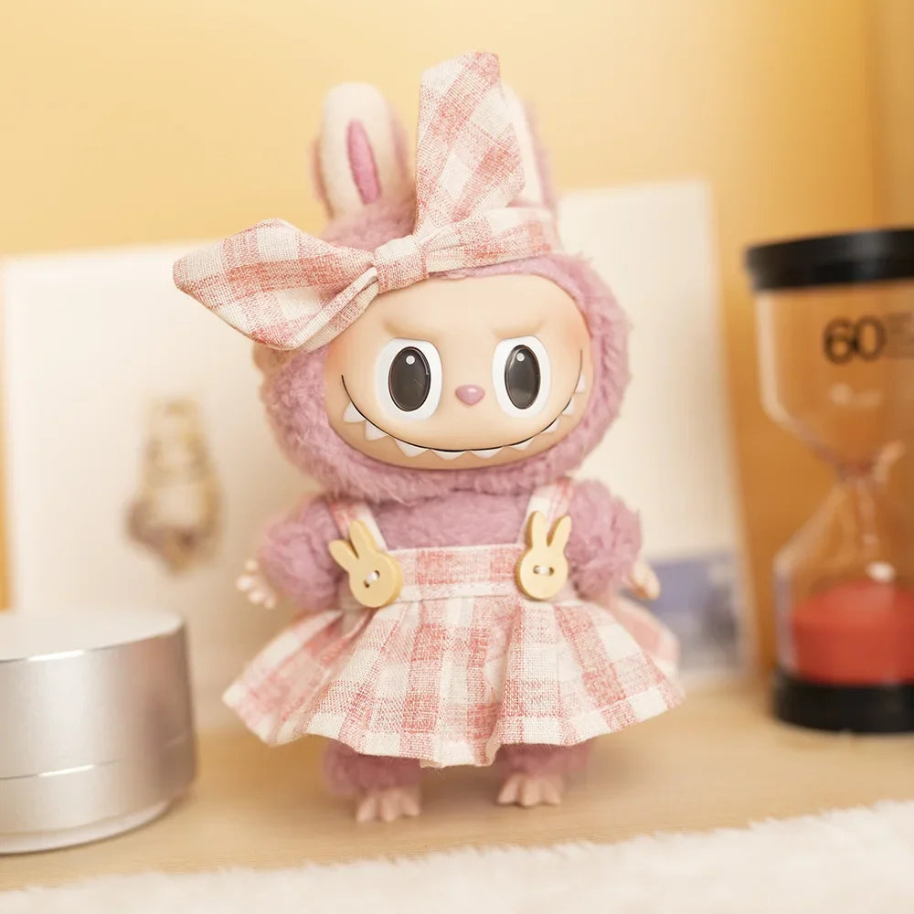 Cute Clothes for 17cm Labubu Doll Fashion V1V2 Idol Clothing DIY Kids Gift Dress for Labubu Cloak Clothes Hair Dolls Accessories