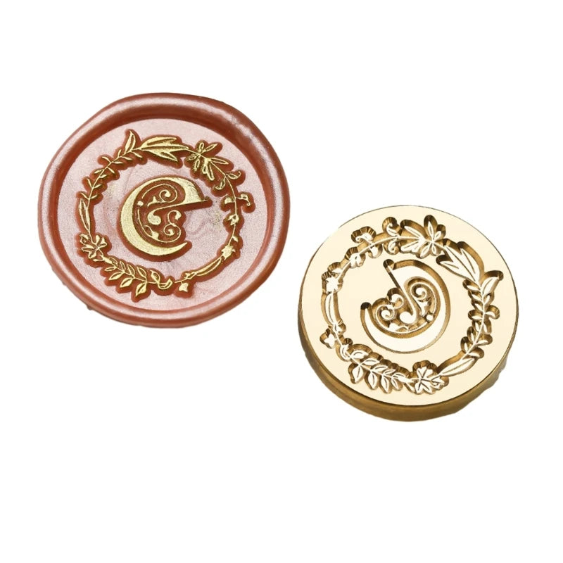 Y1UB Sealing Wax Stamp Letter Series Wax Seal Stamp for Christmas Card Decorations