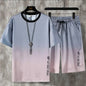 New hot-selling summer couple ice silk set, loose Korean-style casual unisex sports T-shirt and shorts, fashionable quick-dry