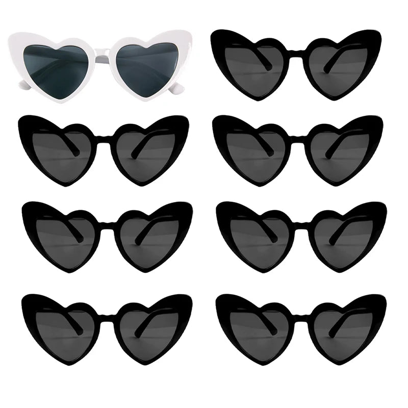 Heart Shaped Sunglasses for Women Retro Cat Eye Sunglasses Wedding Engagement Decoration Shopping Traveling Party Accessories
