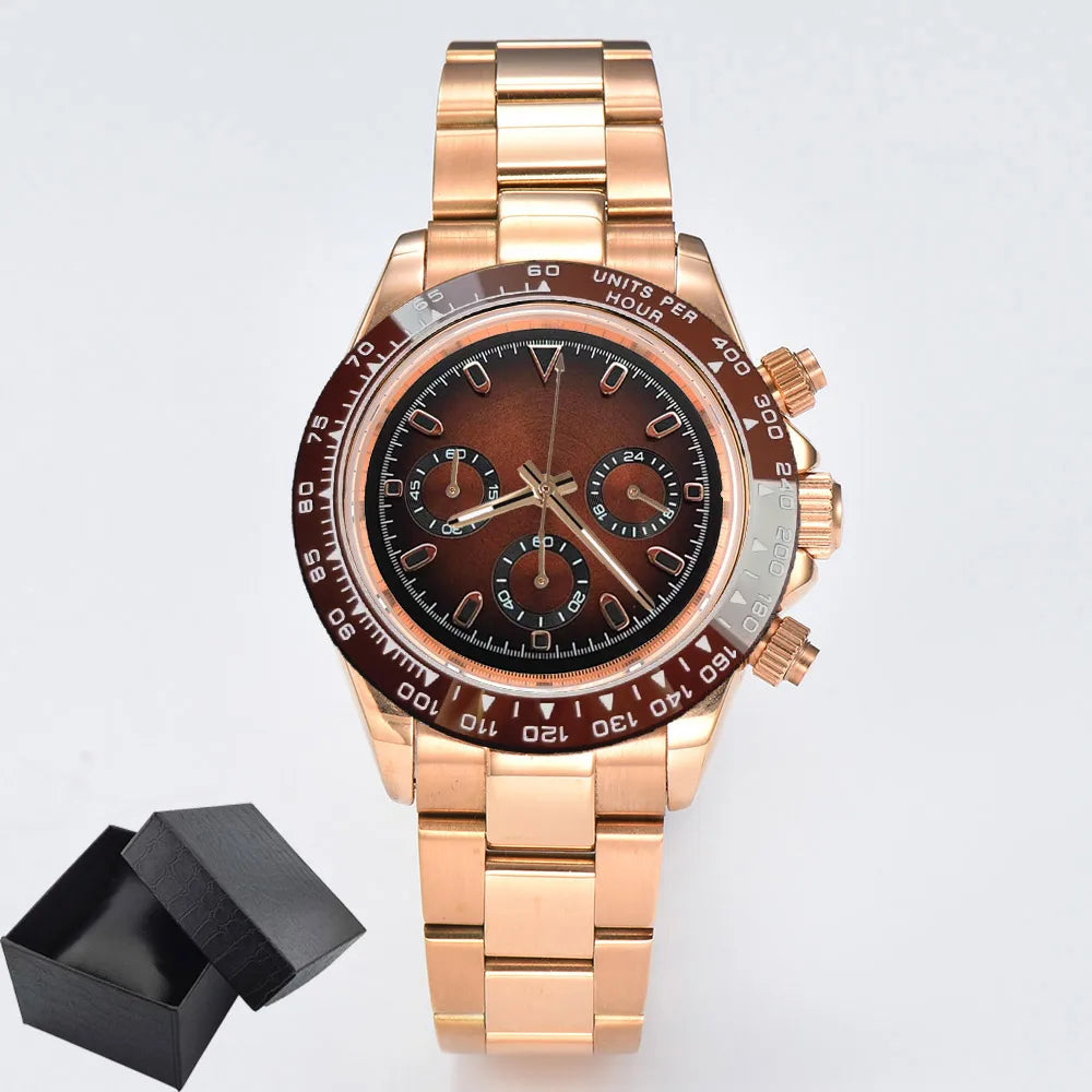 VK63 watch 39.3mm Luxury Watch Men's Chronograph Men's watch vk63 case rose gold watches VK63 Men's Chronograph Waterproof 10ATM