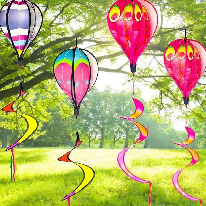 Hot Air Balloon Wind Spinners Colorful 3 Pieces Wind Spinners Garden Decorations For Lawn Patio Seasonal Decor Autumn Easter