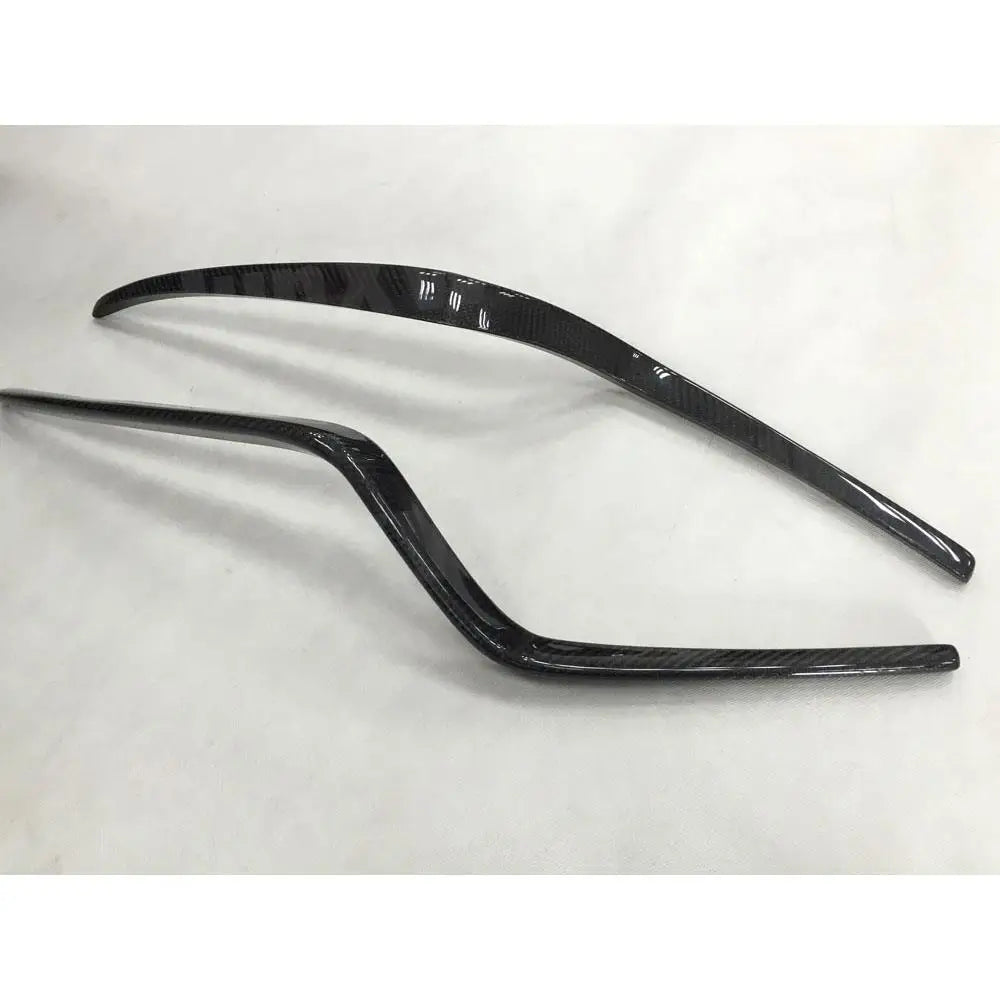 2PCS Carbon Fiber Front Bumper Molding Garnish Panel Trim Decoration Air Knife Strips For Porsche Macan 2014-2017 FRP Exterior