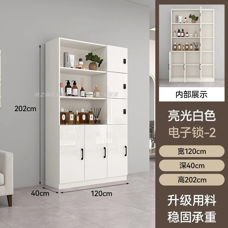 Customized barber shop towel cabinet Beauty salon product display cabinet Hair shop locker Customer deposit box with lock